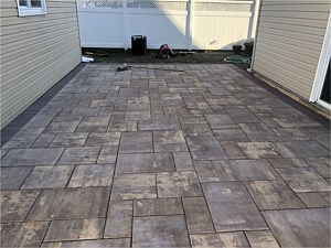 nicolock caramel tan alpine ridge chocolate brown border seaford patio brick pavers